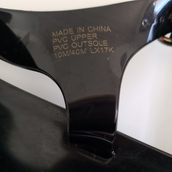 Michael Kors Black Jelly Buckle Strap Size 10 Women's PVC Thong Sandals EUC - Picture 5 of 7